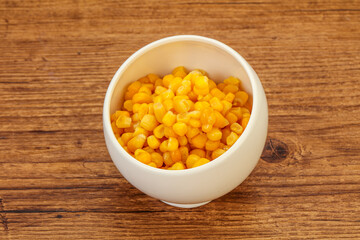 Sweet corn seeds in the bowl