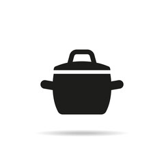 Stew pan icon on white background.