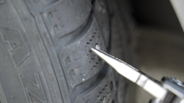 Removing studs from winter tires