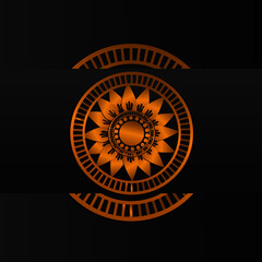 Golden abstract Mandal ornate pattern for background, invitations, cards, premium templates.