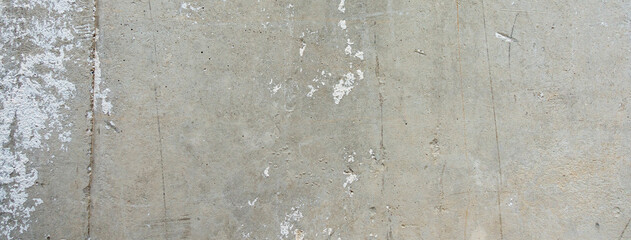 Grey old grunge gray concrete cement and white painted wall. Urban street art rough banner background texture