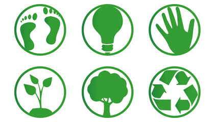 going green, set of four icons