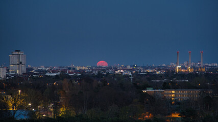 view of the city from pink moon