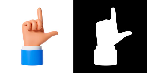 Cartoon hands gestures. 3d illustration