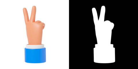 Cartoon hands gestures. 3d illustration