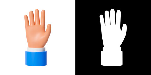 Cartoon hands gestures. 3d illustration