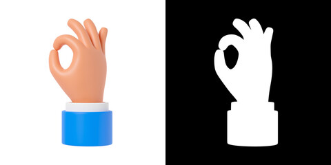 Cartoon hands gestures. 3d illustration