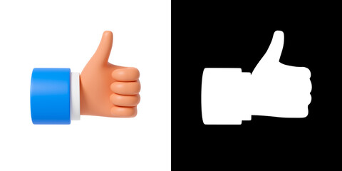 Cartoon hands gestures. 3d illustration