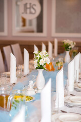 A table set during the First Holy Communion reception