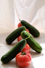 cucumbers and tomatoes