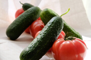 cucumber and tomato