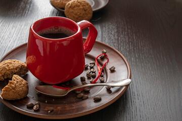 cup of coffee and cookies