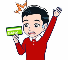 赤い服を着た若い男性