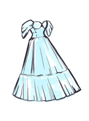 hand drawn illustration of a dresse