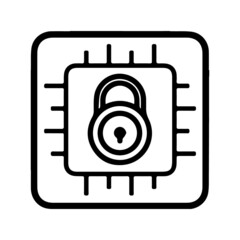 Chip lock processor security icon
