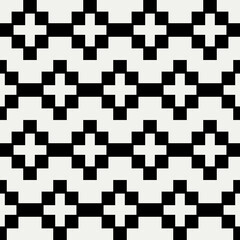 Fototapeta premium Minimal vector black ornament. Monochorme and simple pattern.