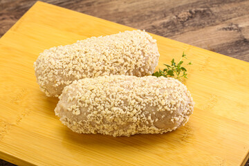 Raw chicken cutlet for roast