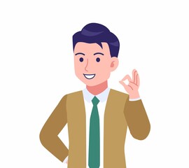 ネクタイをした若い男性