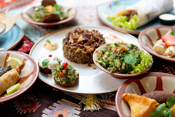 Fototapeta na wymiar Middle east food table