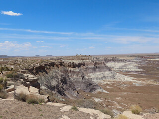 Views from the Blue Mesa overlook in the Petrified Forest National Park in Arizona.