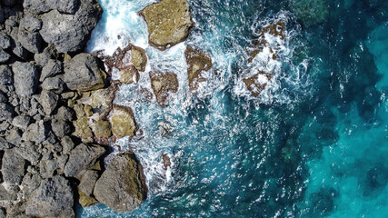 vue aérienne sur mer