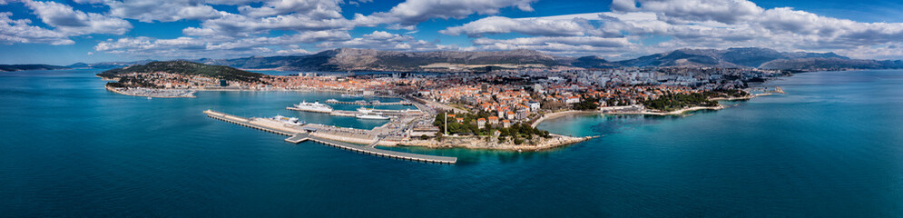 Fototapeta na wymiar Aerial Panorama of the City of Split in Dalmatia on the Adriatic Sea