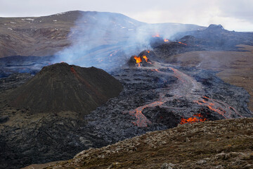 Überblick über alle Vulkankrater des Ausbruchs in Island