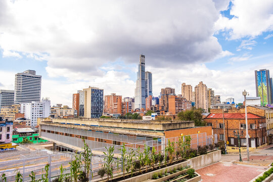 BD Bacat&aacute; is an architectural complex currently under construction in Bogot&aacute;, Colombia, featuring the tallest building in the country. Bogota Skyline cityscape capital city of Colombia South America