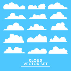 Clouds Icon Vector Set. Cute Clouds