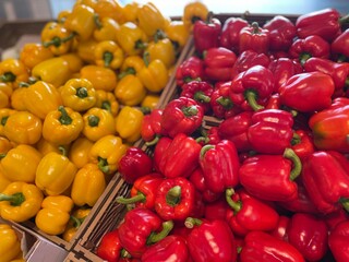 red and yellow peppers