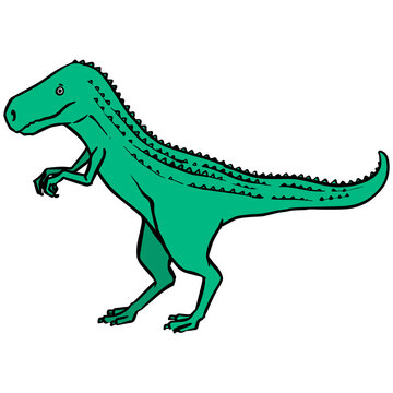 Hand drawn tyrannosaurus dinosaurs color vector illustration