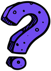 Question mark symbol hand drawn color vector illustration