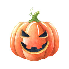 Halloween pumpkin watercolor 1