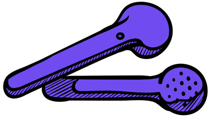 Hand drawn bluetooth speaker color vector illustration