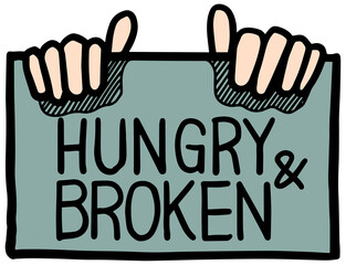 Hand holding sign icon  style color vector illustration