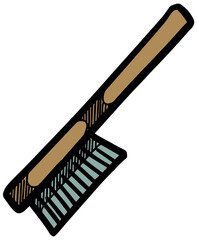 Wire brush icon  style industrial repair tool color vector illustration