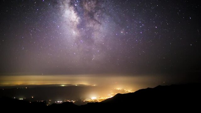 Milky Way Timelapse Over California Coastline