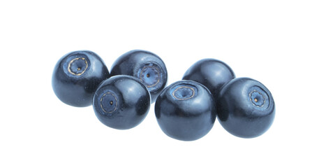 Blueberries (bilberries) isolated on white without shadow clipping path