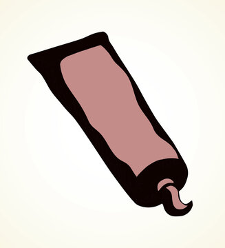 recommend clip art: Tooth paste. Vector sketch drawing