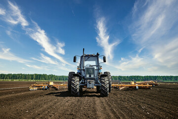 Peat production. Earth. Tractors The mechanisms.