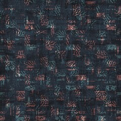 Seamless blue pink cream and navy surface pattern. High quality illustration. Overlaid and multiplied distressed and grungy worn abstract design for print. Detailed artistic repeat tile swatch.