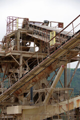 Partial view of an old gravel and rock processing plant