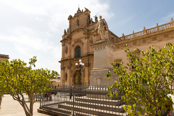 Obraz premium Architectural Sights of Mother of Carmen Church (Chiesa della Madonna del Carmine) in Scicli, Province of Ragusa, Sicily - Italy.