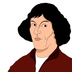 Illustration of the portrait of the Polish astronomer Nicolaus Copernicus