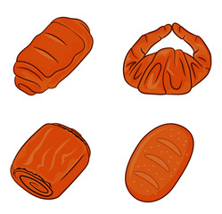 Set of types of bread