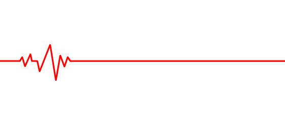Red heartbeat line icon. on flat style on white background