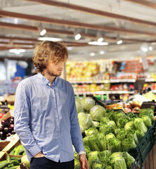 Man buying fruits and vegetables  at the market