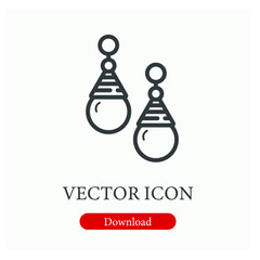 Earrings vector icon.  Editable stroke. Linear style sign for use on web design and mobile apps, logo. Symbol illustration. Pixel vector graphics - Vector