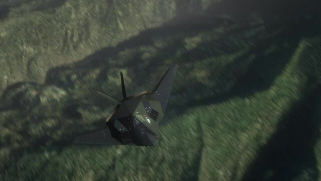 Futuristic Aircraft Flying In The Sky. High Quality animation in ProRes 4444 codec, 25 FPS.