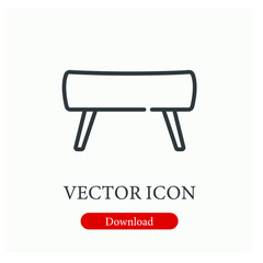 Bench vector icon.  Editable stroke. Linear style sign for use on web design and mobile apps, logo. Symbol illustration. Pixel vector graphics - Vector